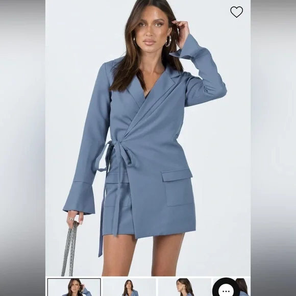 Princess Polly blue blazer dress